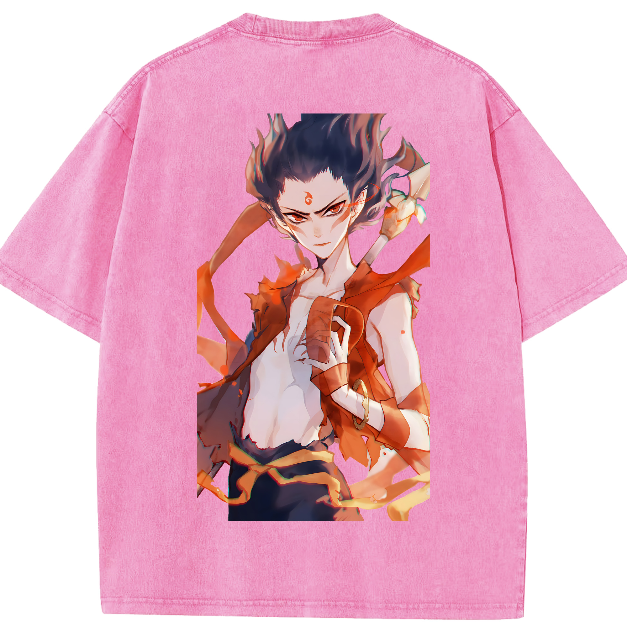 （画像用） Ne Zha 2 ナタ 魔童の大暴れ 綿100% ヴィンテージ風 半袖Tシャツ（背面プリント）